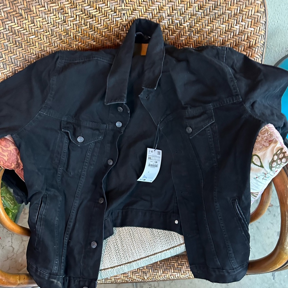 Zara black jean jacket size xl men’s